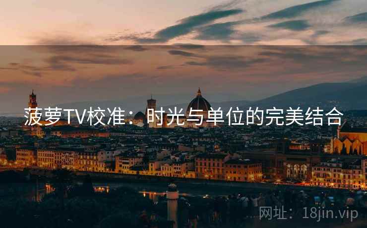 菠萝TV校准：时光与单位的完美结合