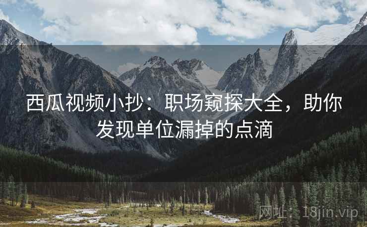 西瓜视频小抄：职场窥探大全，助你发现单位漏掉的点滴