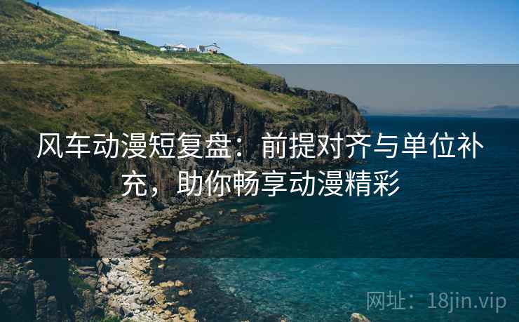 风车动漫短复盘：前提对齐与单位补充，助你畅享动漫精彩